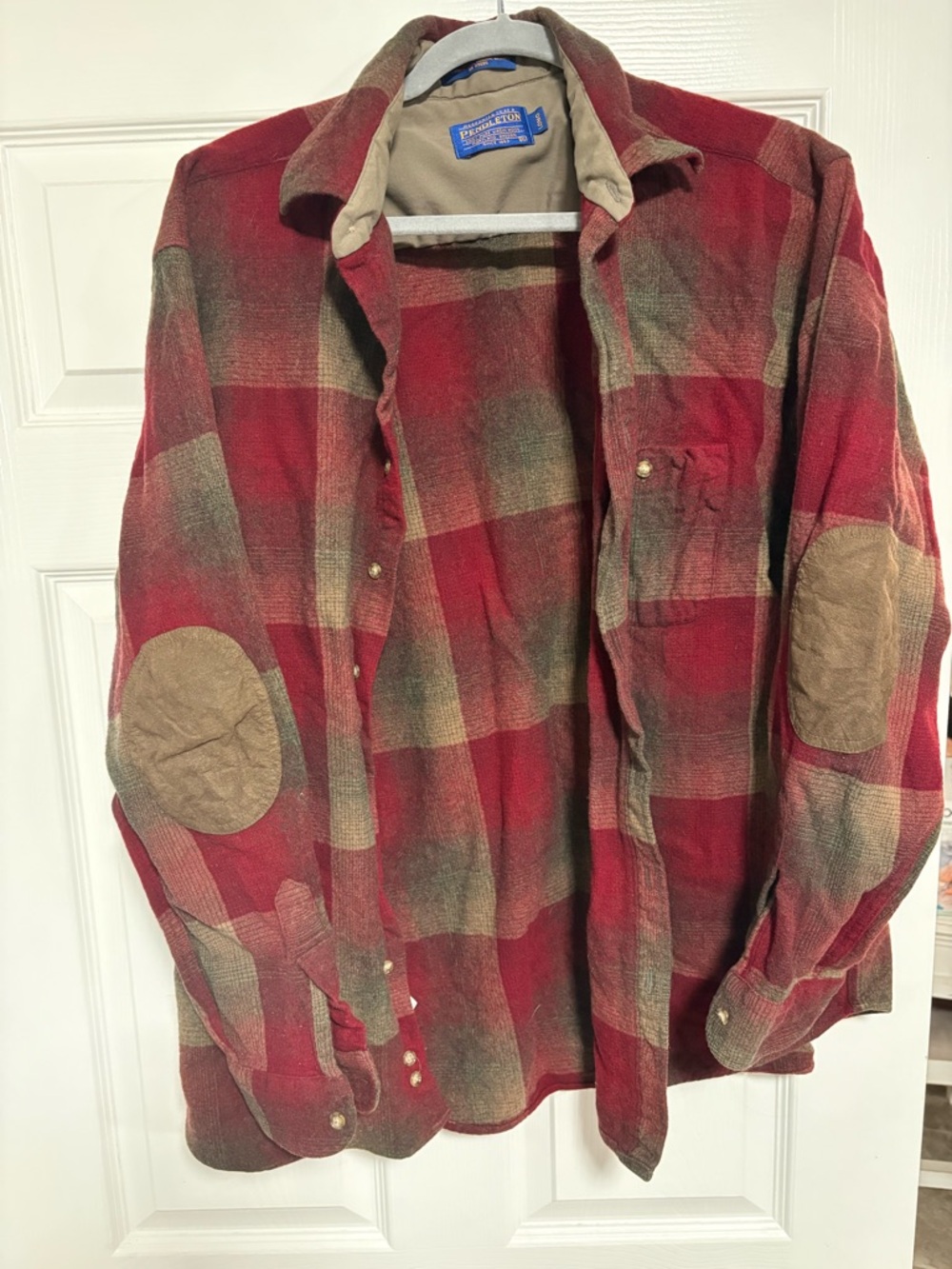 Pendleton Blue and Brown Wool Jacket with Plaid Accent